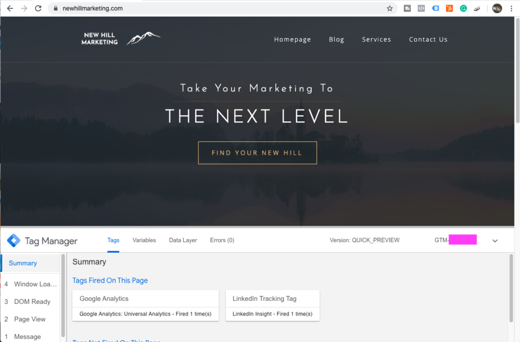 Google Tag Manager Preview